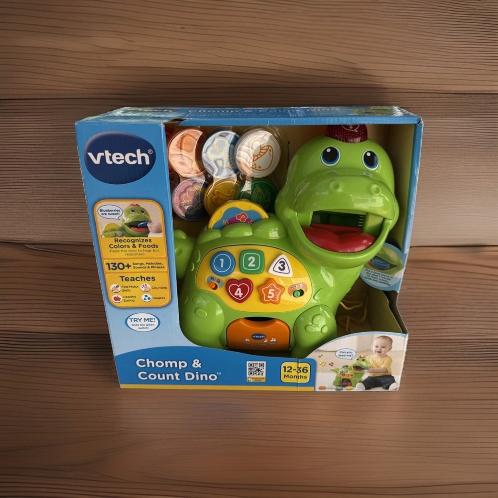 VTech Chomp and Count Dino Colors, Counting, Shapes, Songs -Toddler Learning NEW